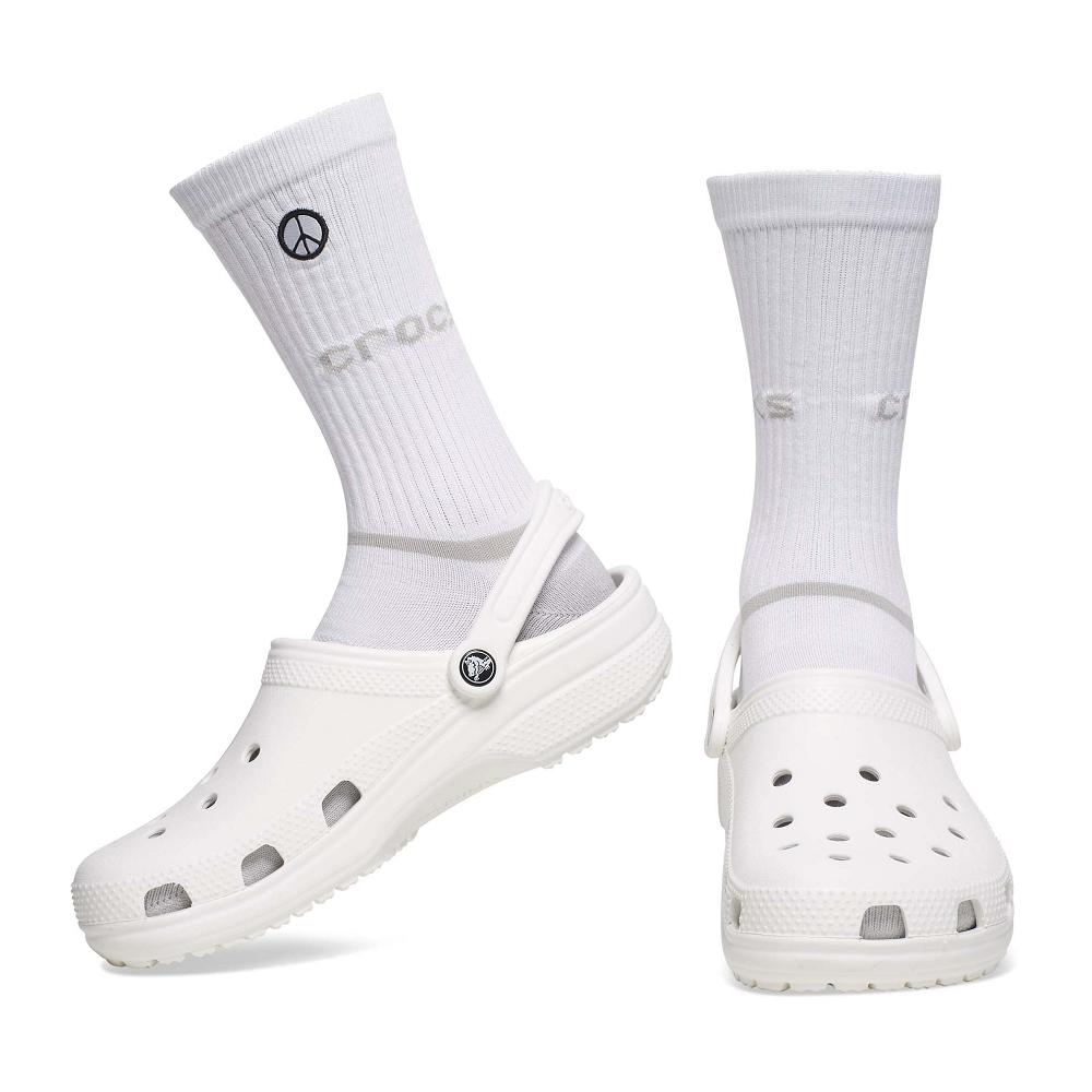 Chaussettes Crocs Adult Crew Graphic 3-Pack Femme Rose | France 1638MQZA